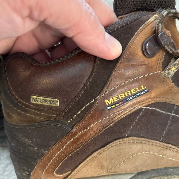 Merrell Continuum Boots 10 Brown Waterproof Vibram Soles READ - Picture 11 of 12